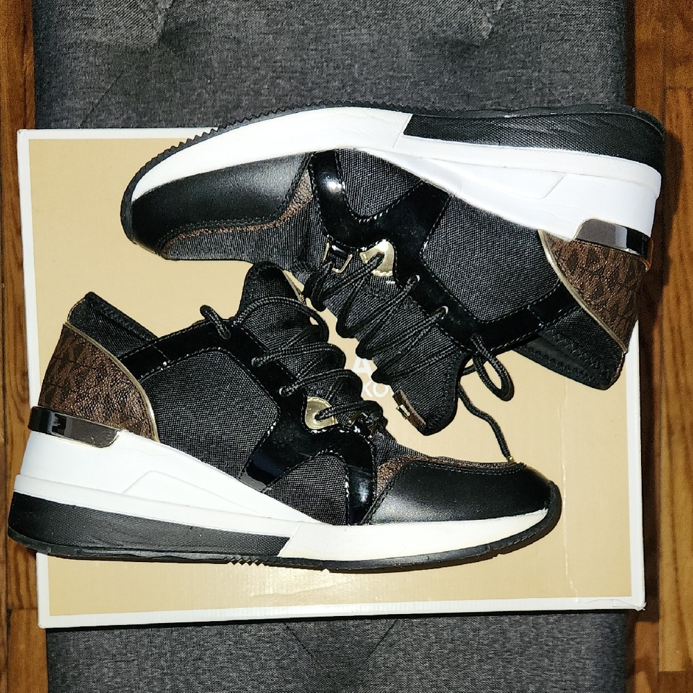 Stylish Black and Brown Women's Michael Kors Sneakers